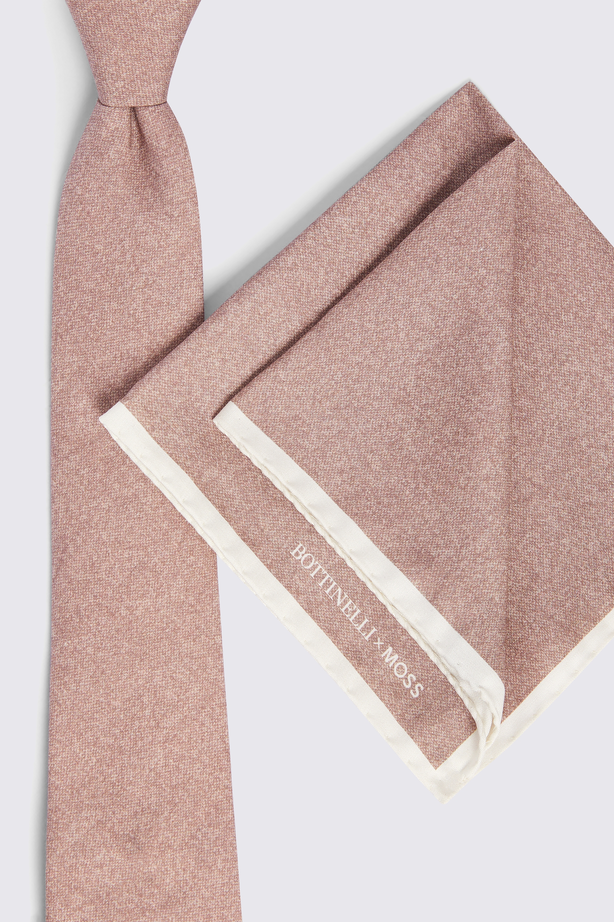 Bottinelli Dusty Pink Silk Semi-Plain Tie    Buy Online at Moss