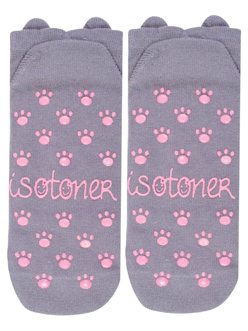 Chaussettes antidérapantes Chat 27/34   Gris