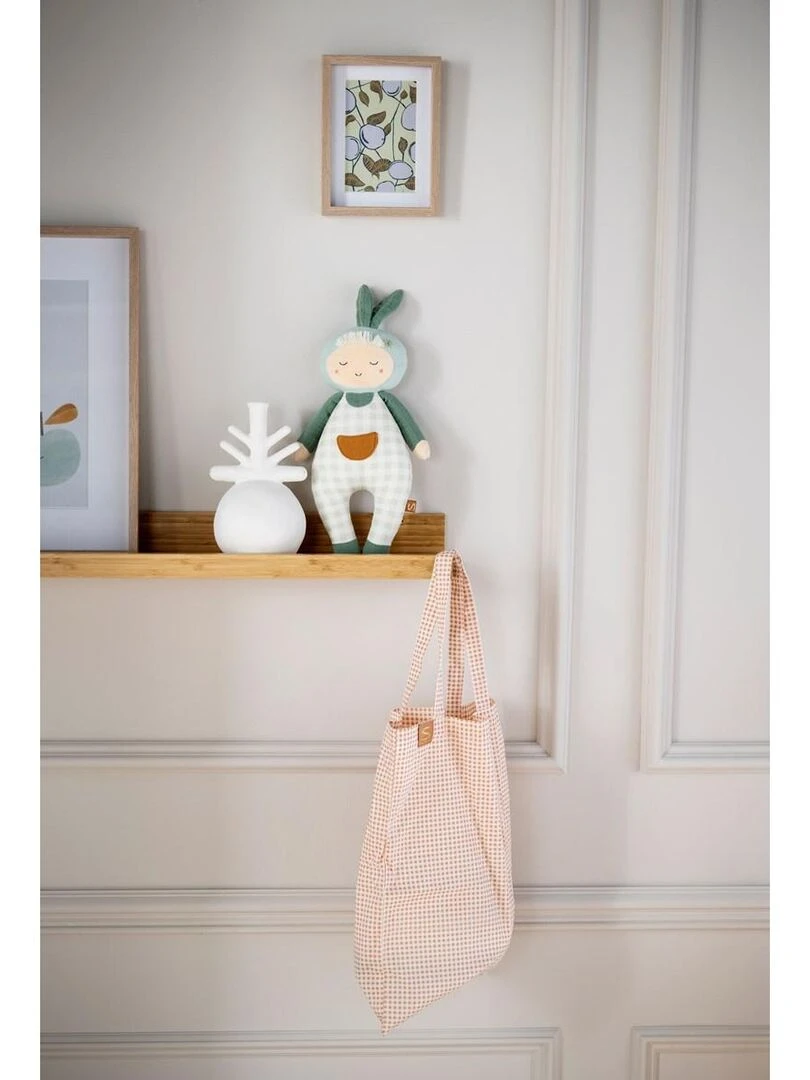 Doudou jardinier en coton Vert tilleul   SAUTHON   Vert tilleul