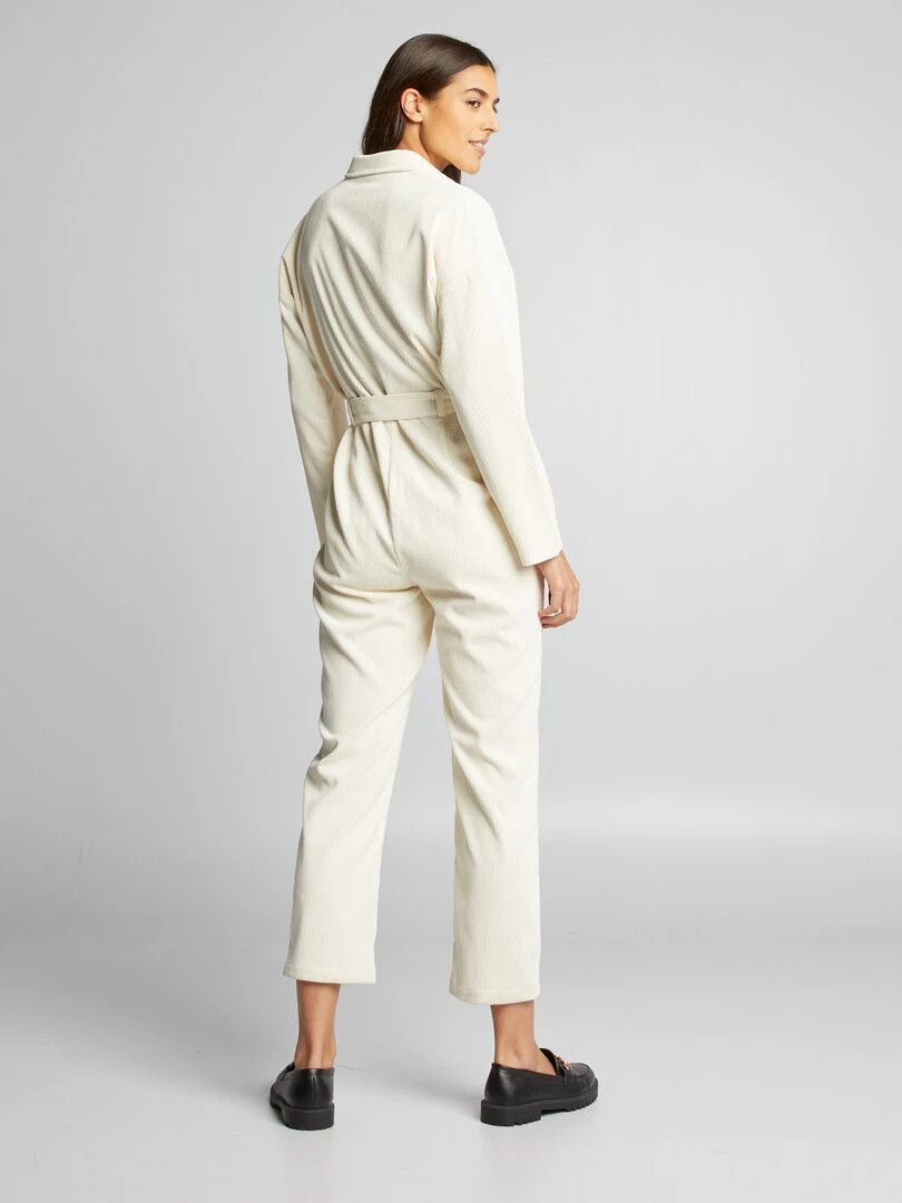 Combinaison en velours côtelée   Ecru