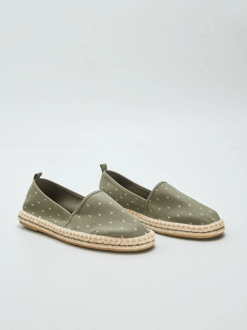 Espadrilles à imprimés Kaki