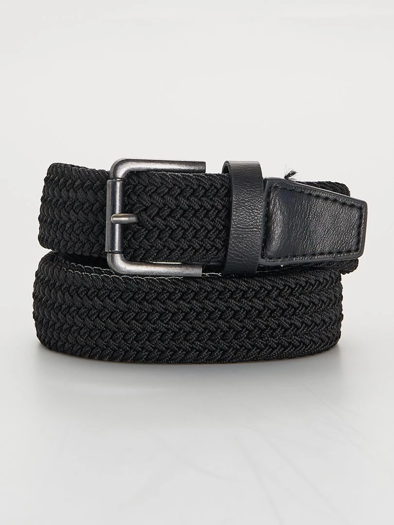 Ceinture tressée élastique noir