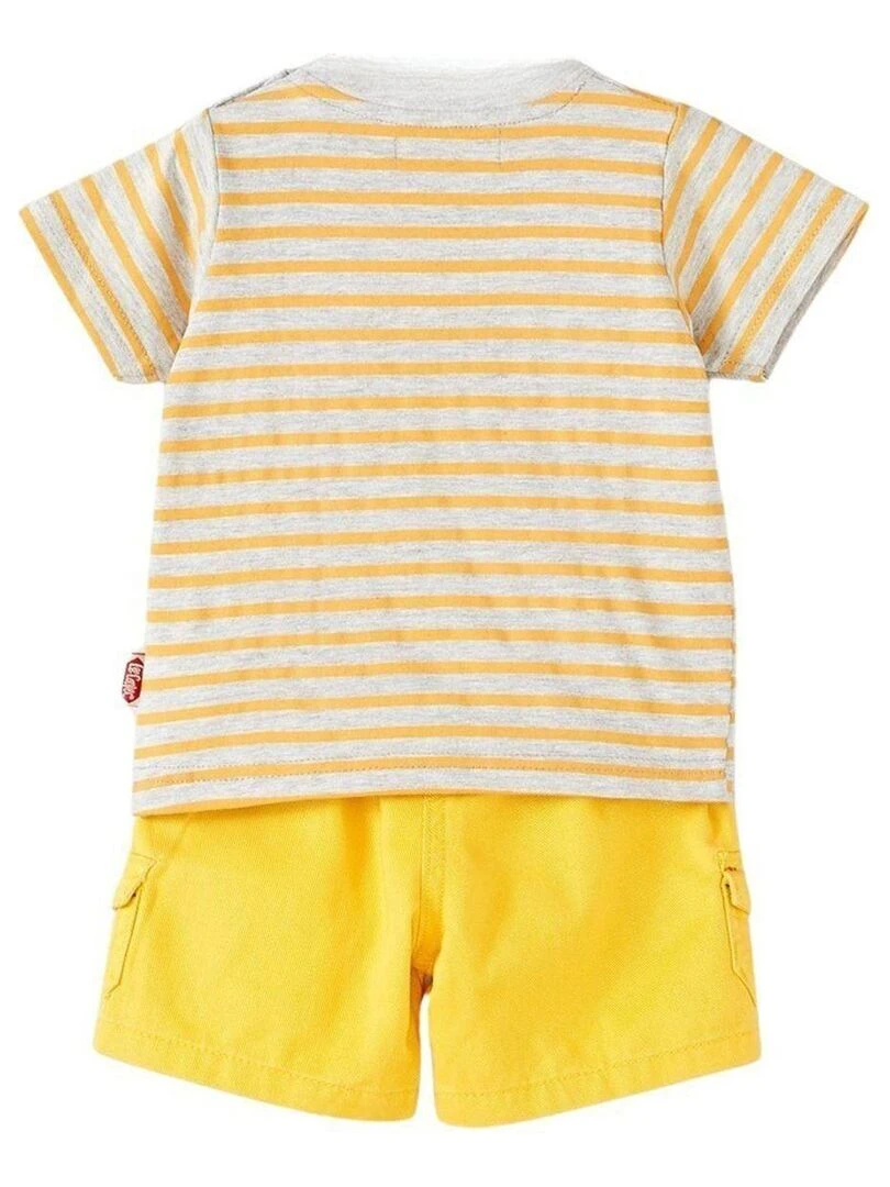 Lee Cooper Ensemble T shirt short bébé garçon Imprimé Logo Jaune