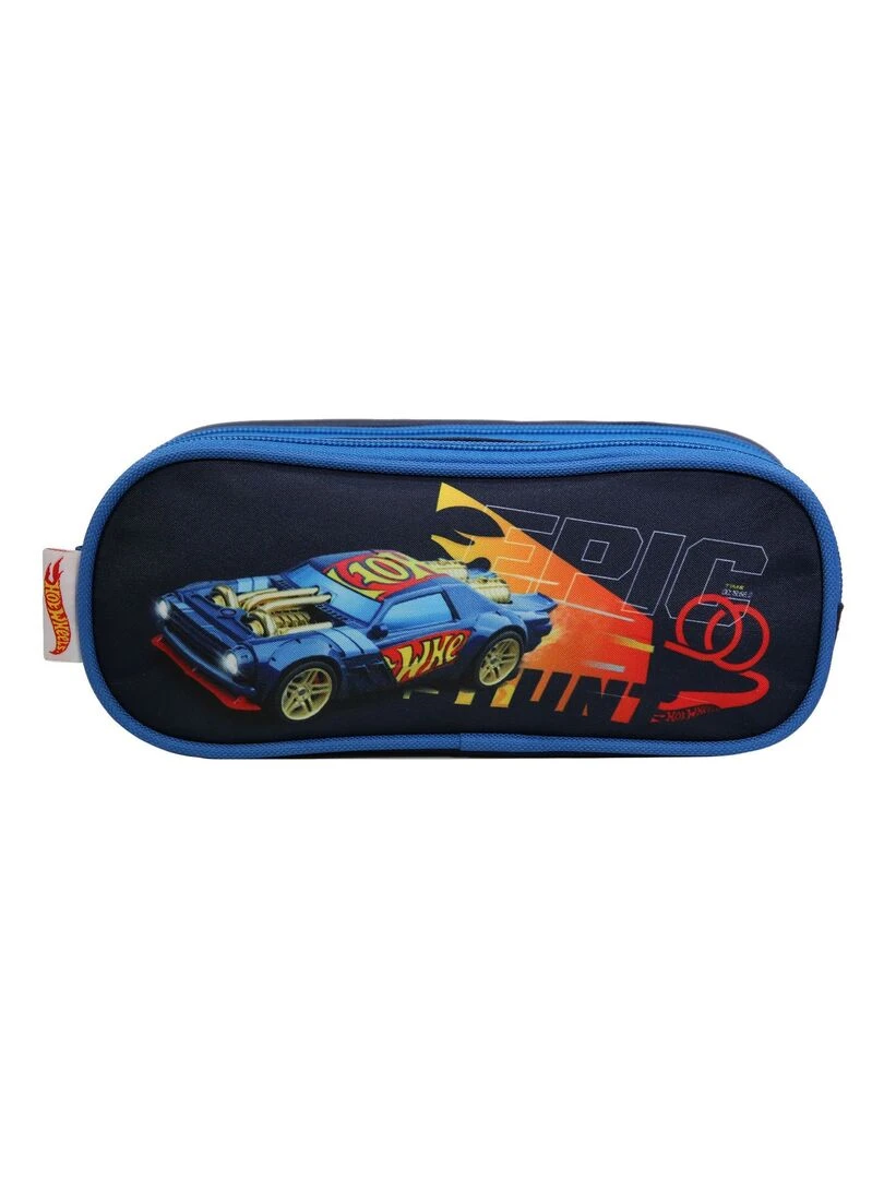 BAGTROTTER Trousse scolaire 2 compartiments Hot Wheels Voiture Bleue Bleu