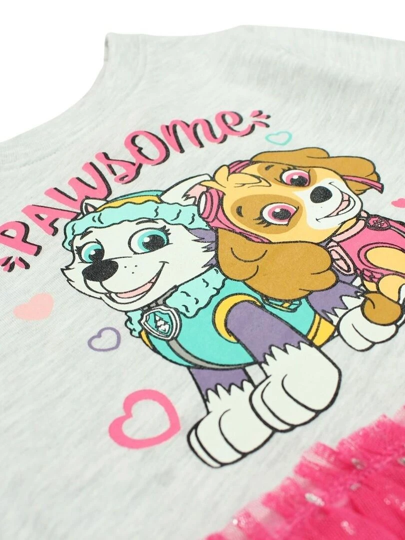 La Pat' Patrouille Robe fille imprimé La Pat' Patrouille en coton Rose