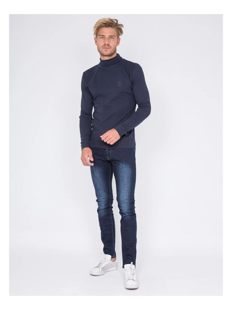 Sous pull pur coton WAREN   Bleu marine