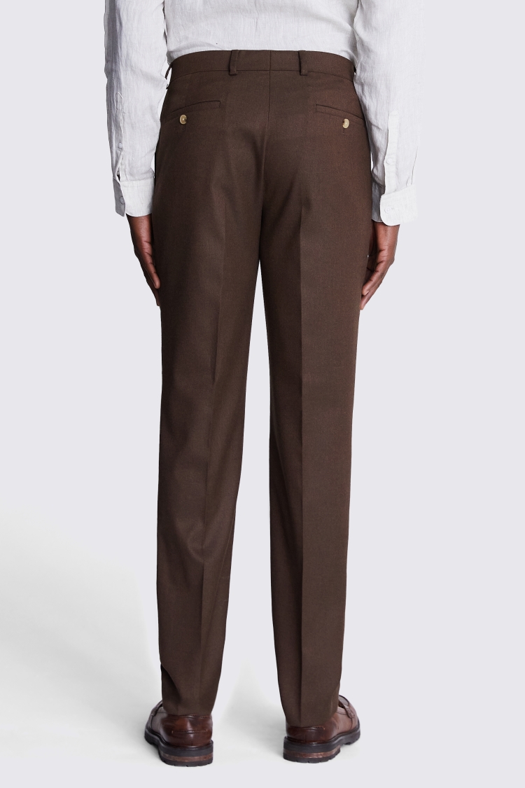 Tailored Fit Copper Flannel Trousers Buy Online at Moss