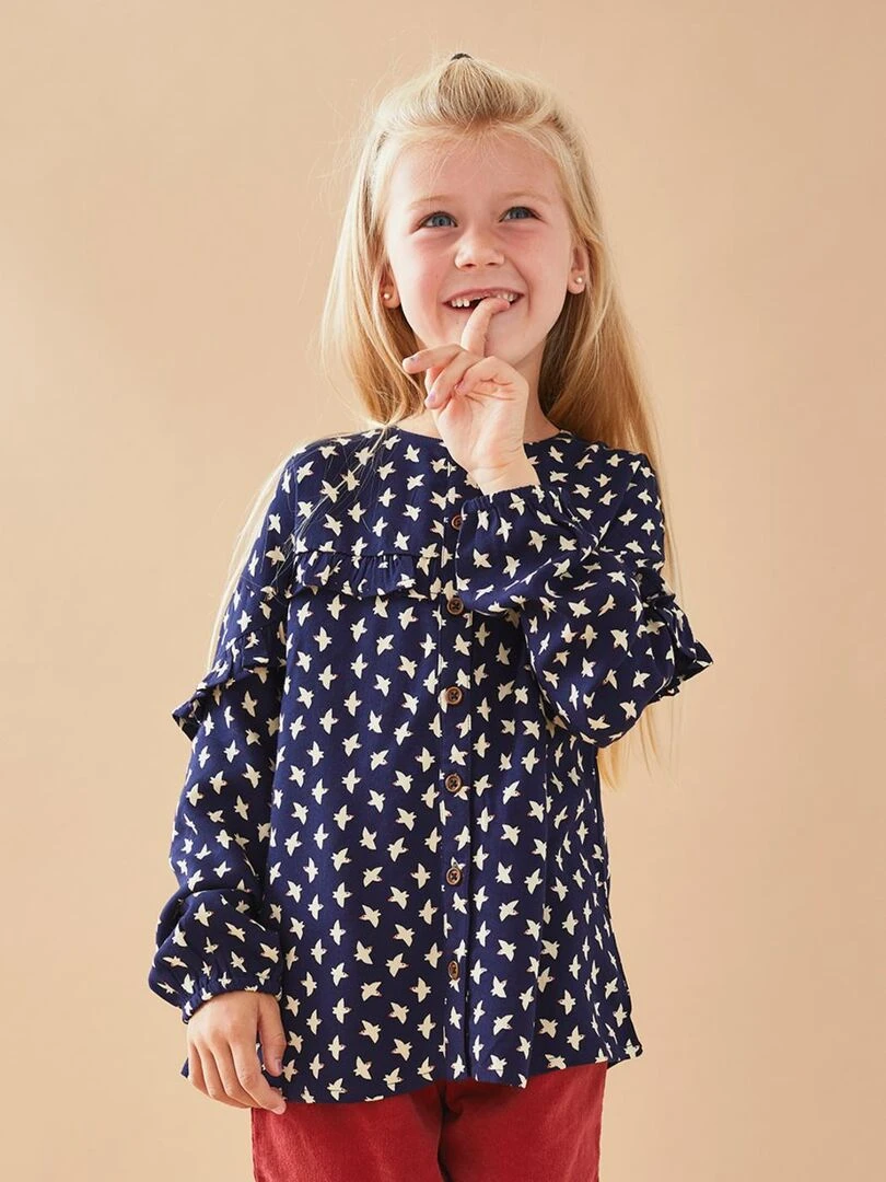Blouse à imprimés oiseaux Noukie's Bleu
