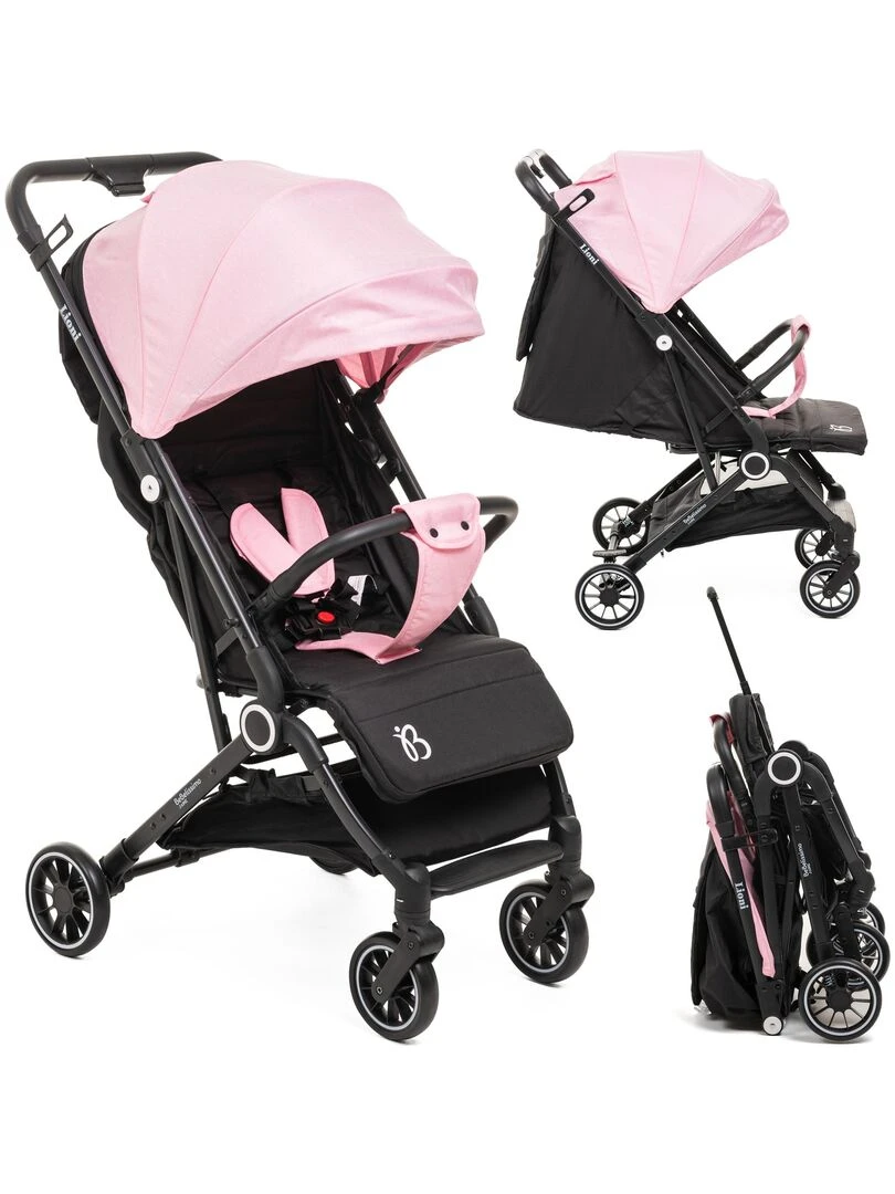 Bebelissimo Poussette bébé Citadine Ultra Compacte De 0 à 36 mois Lioni 0 22kg rose Rose