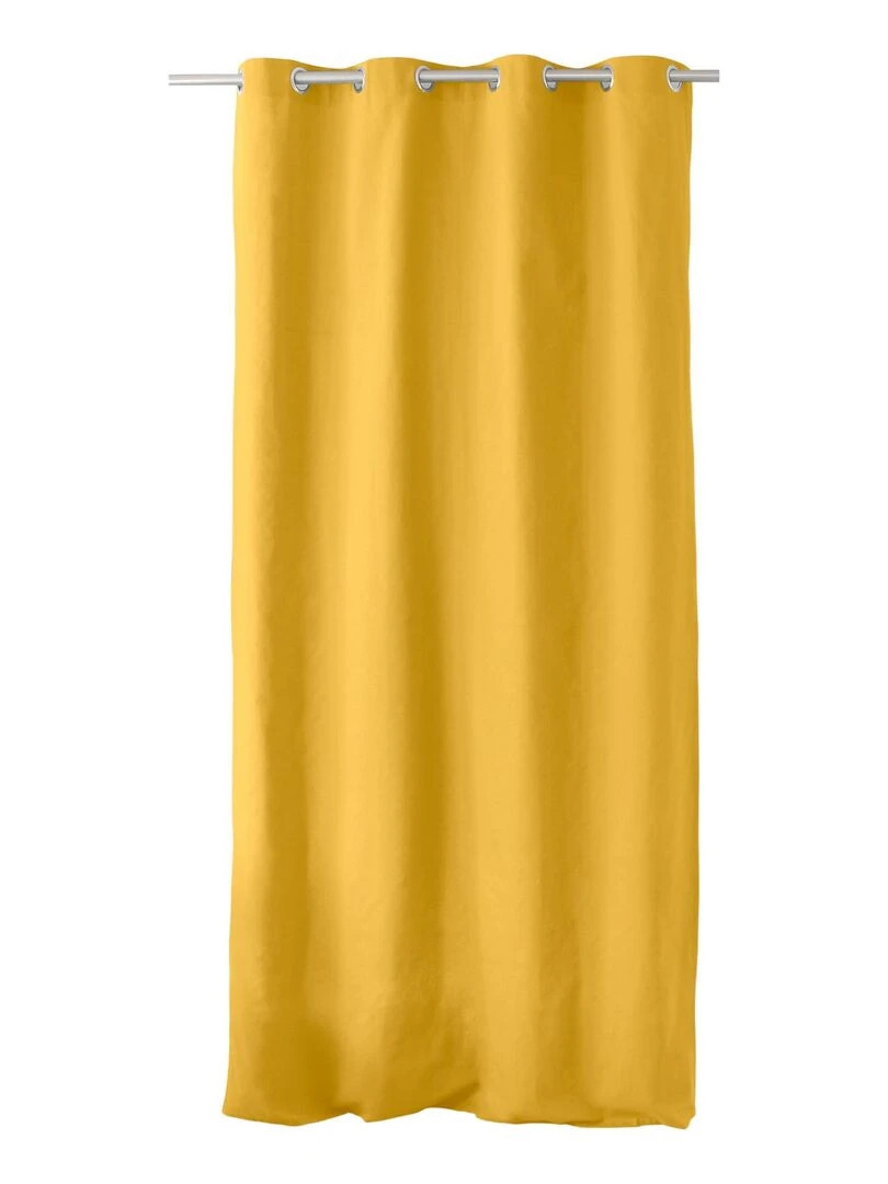 Rideau coloré en pur coton 8 œillets Jaune