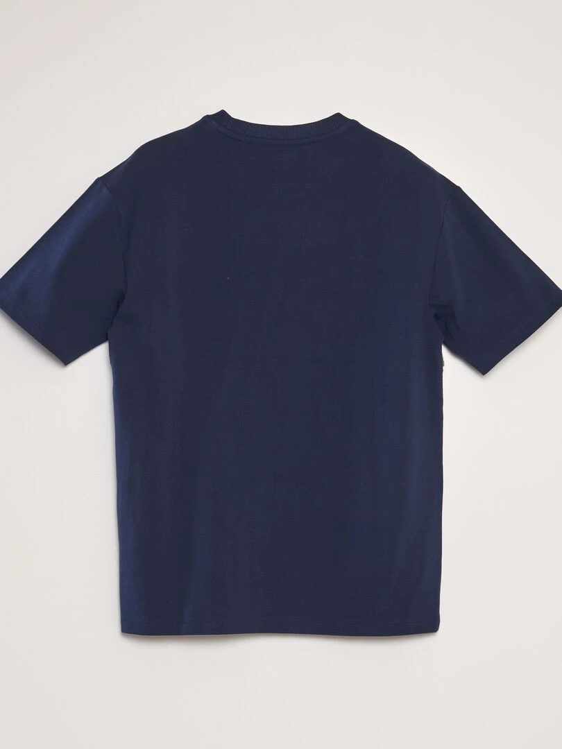 T shirt en piqué de coton Vert/bleu marine