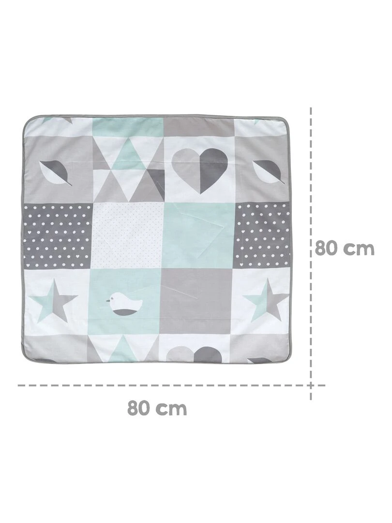 ROBA Couverture de Bébé "Happy Patch"   80 x 80 cm   Vert / Gris   Vert