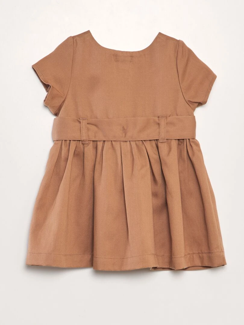 Robe en lyocell évasée Marron
