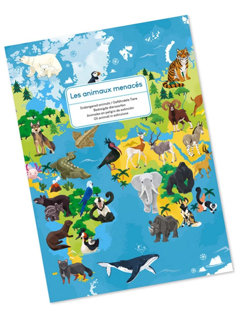 Puzzle Éducatif Géant Les Animaux Menacés (200 Pièces)   N/A