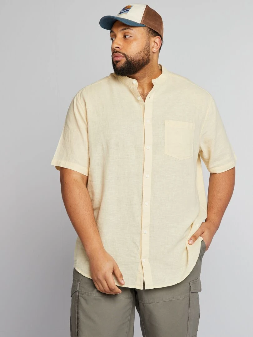 Chemise col mao Ecru
