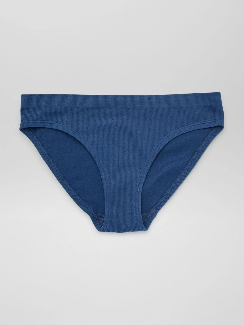 Lot de 2 culottes en maille côtelée 'Envie de lingerie' marine/blanc