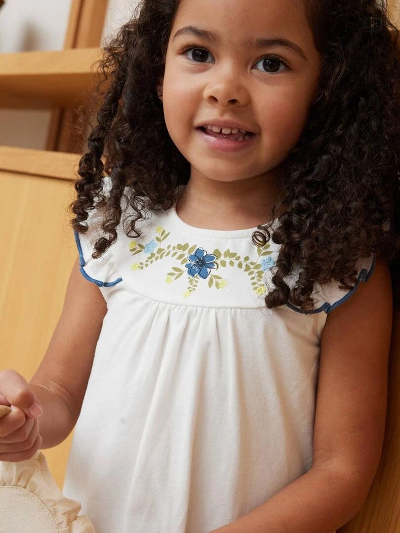 T shirt bébé Flora   Ecru