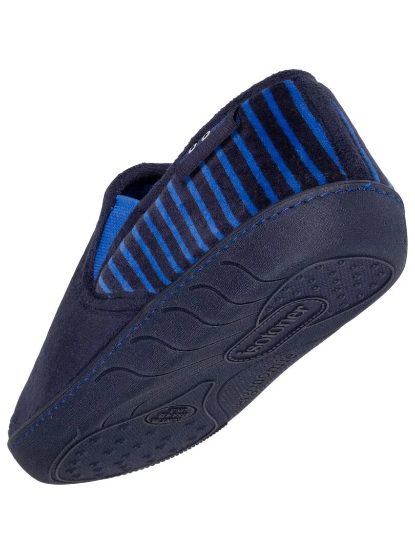 Chaussons mocassins Junior rayées Marine   Bleu marine
