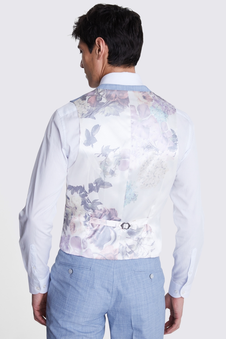 French Connection Slim Fit Sky Marl Waistcoat