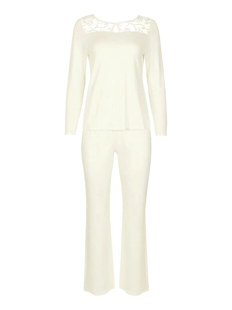 Pyjama pantalon top manches longues Liv Mariage   Ecru