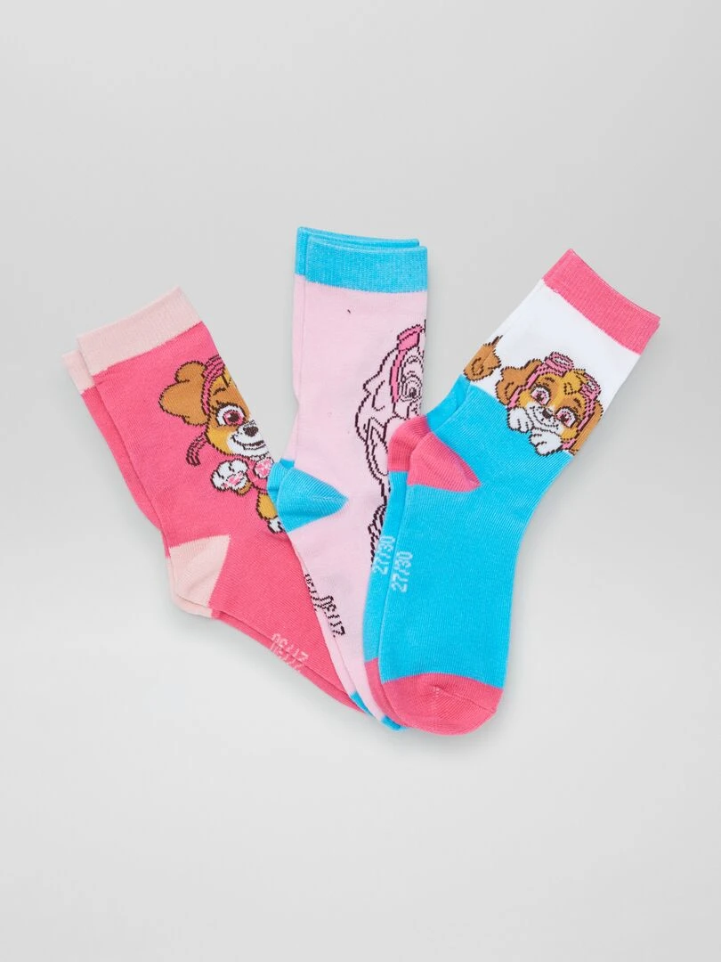 Lot de chaussettes 'Pat Patrouille' 3 paires Rose/bleu