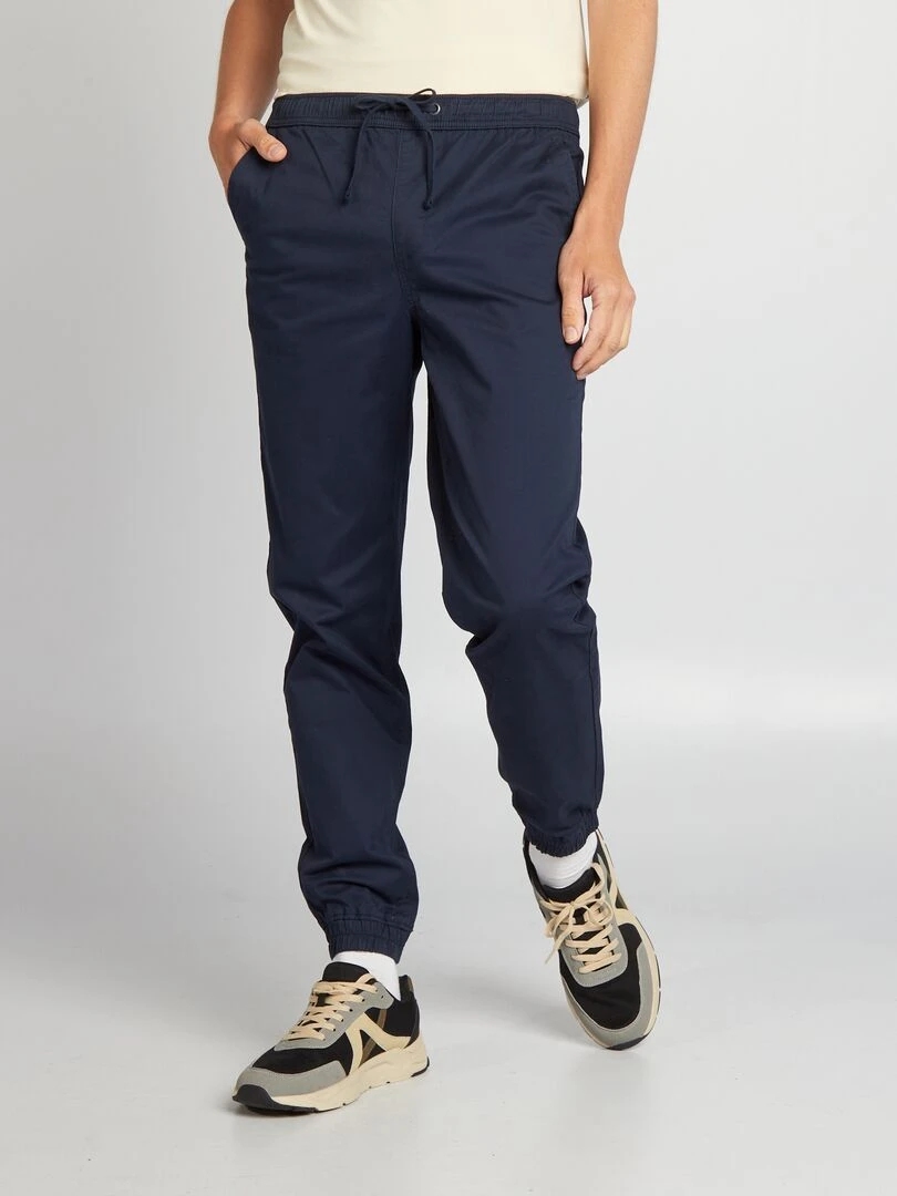 Pantalon esprit 'jogger' bleu marine