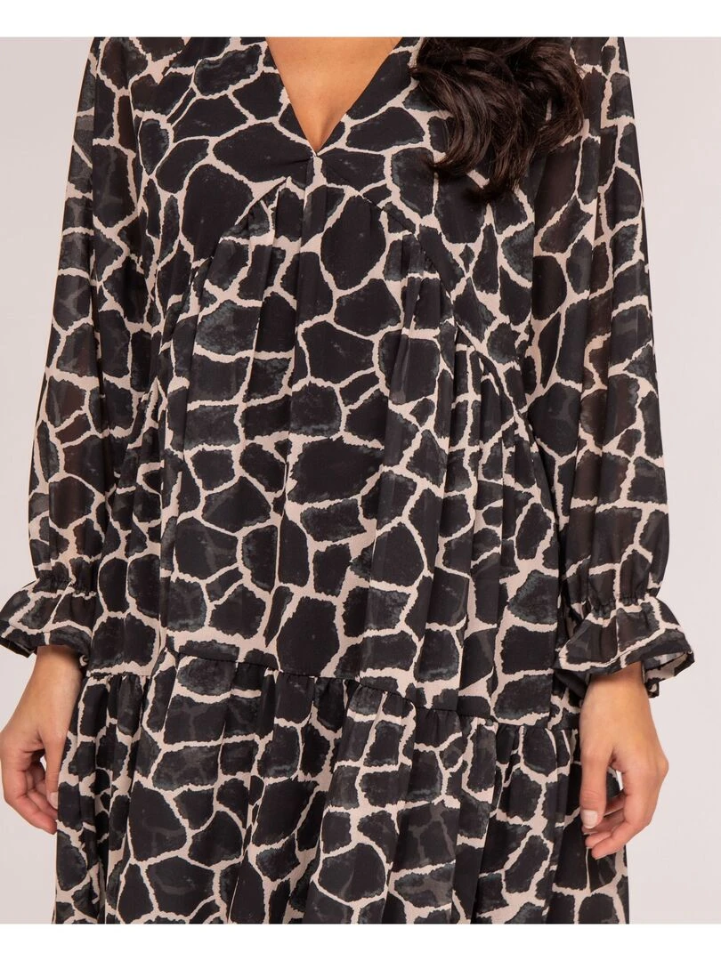 Robe courte motifs IFER   Noir
