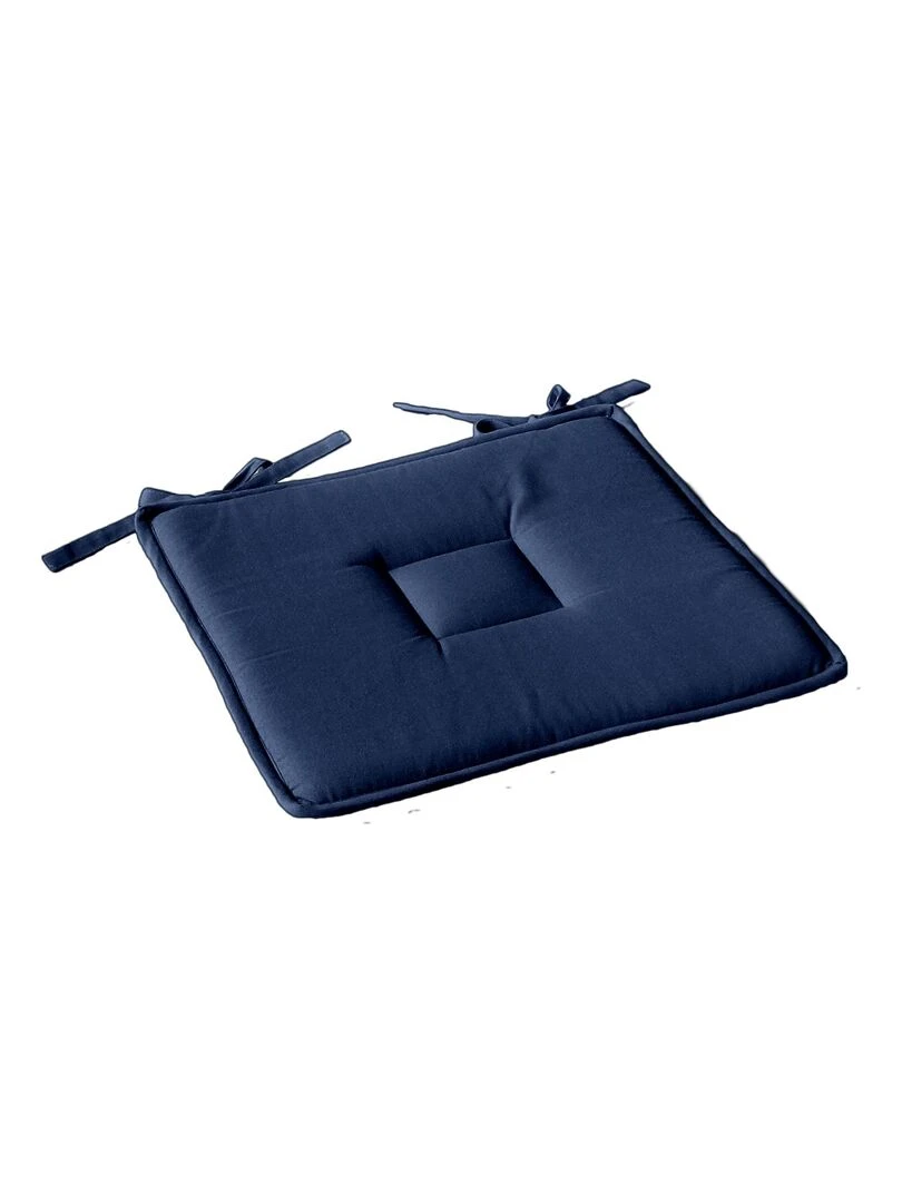 Galette plate unie avec passepoil et nouettes Bleu marine