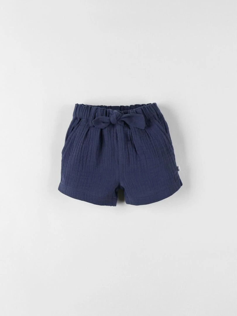 Short en mousseline de coton Noukie's Bleu