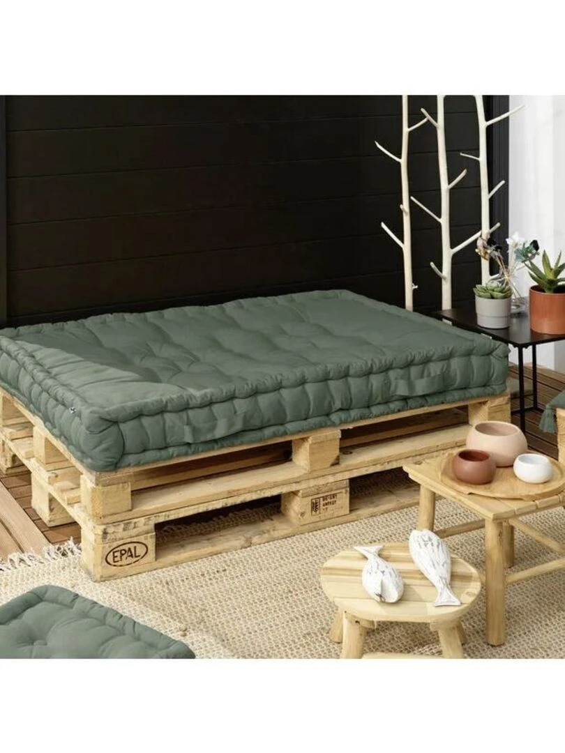 Matelas palette Kala romarin coton   Vert