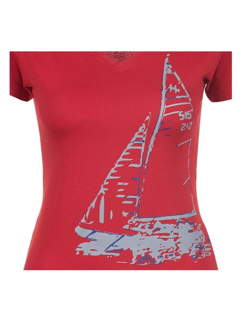 T shirt manches courtes femme ADRIO   Rouge
