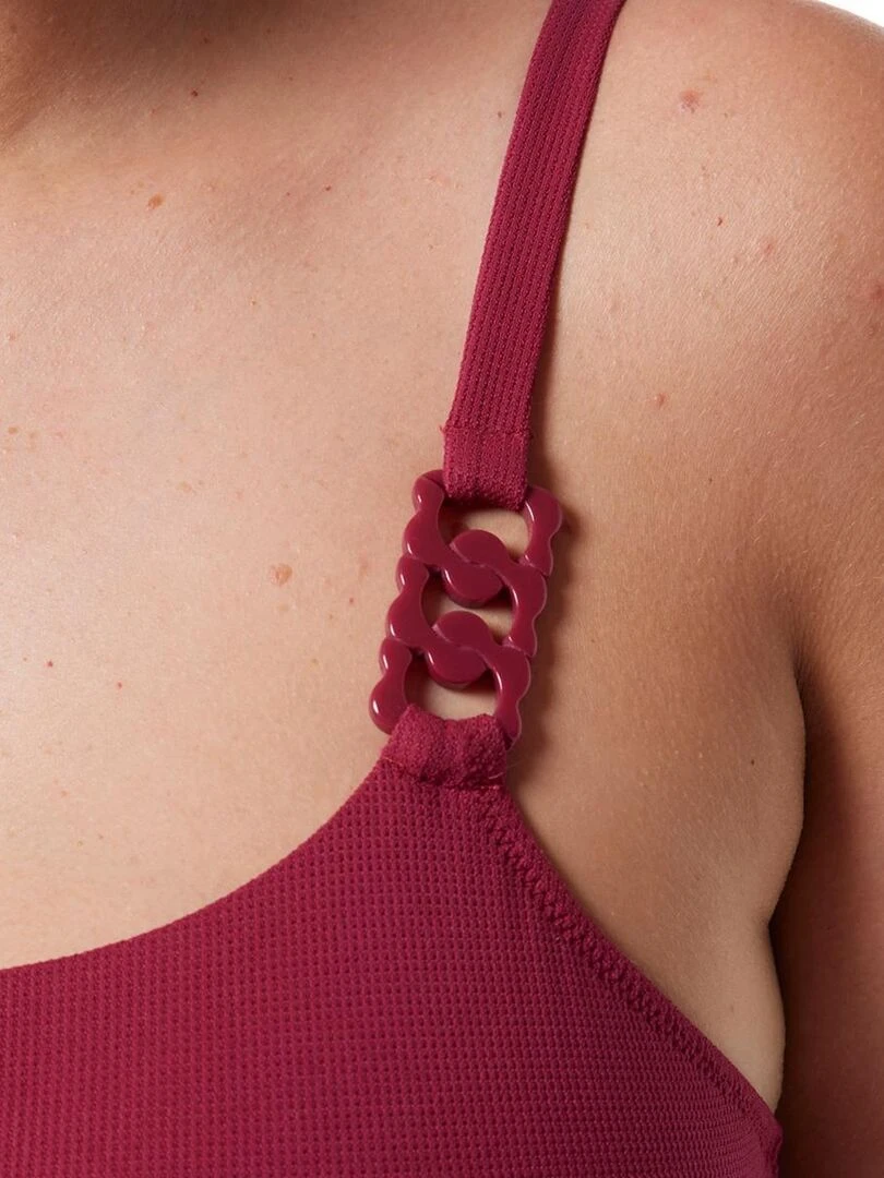 Maillot une pièce HIBISCUS   Brigitte Bardot Bain   Rouge