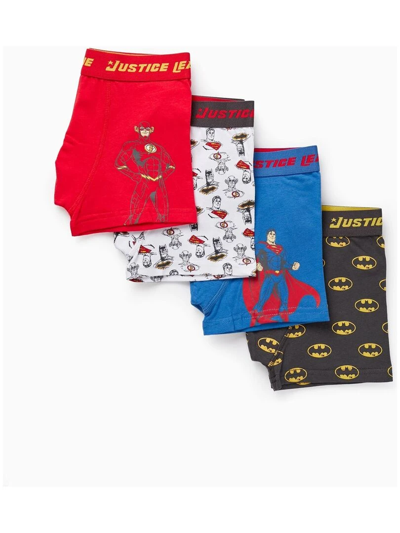 Pack 4 Boxers pour Garçon 'Justice League' WARNER BATMAN Multicolore
