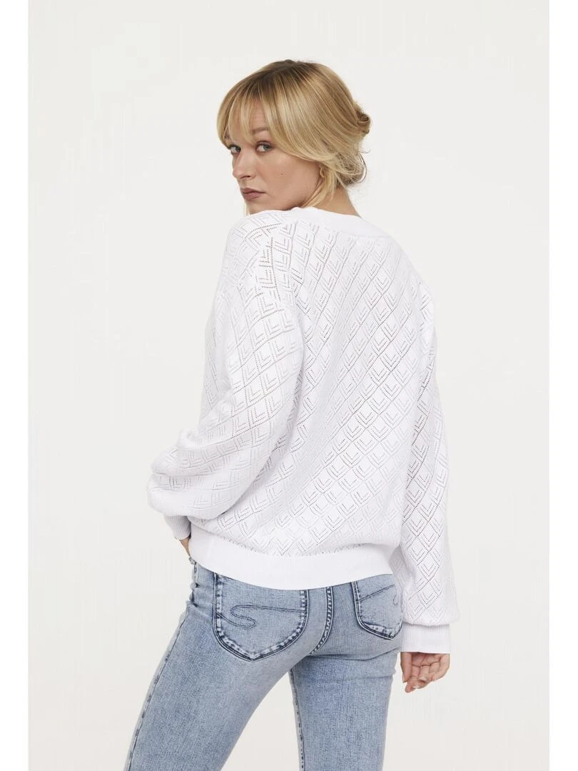 Lee Cooper   Pull manches longues coton regular CARMALA   Blanc