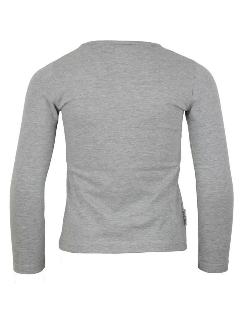 T shirt manches longues fille FANION MISS GIRLY Gris