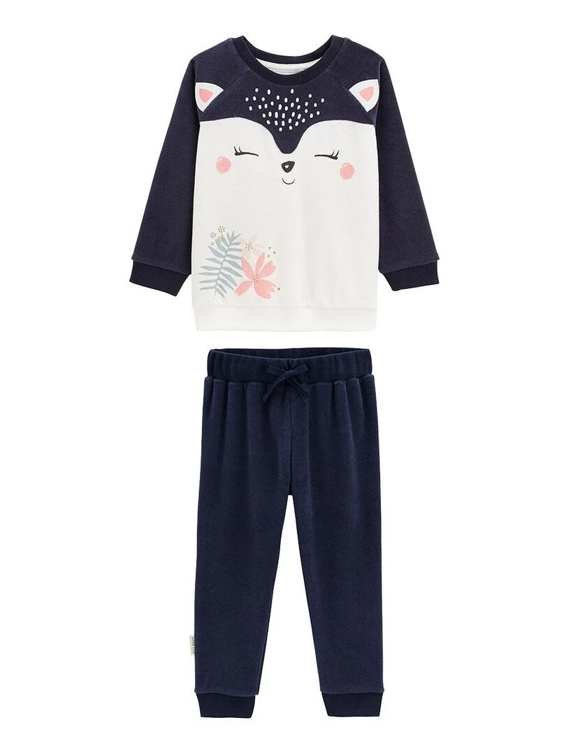 Pyjama enfant en velours Machu Picchu Bleu