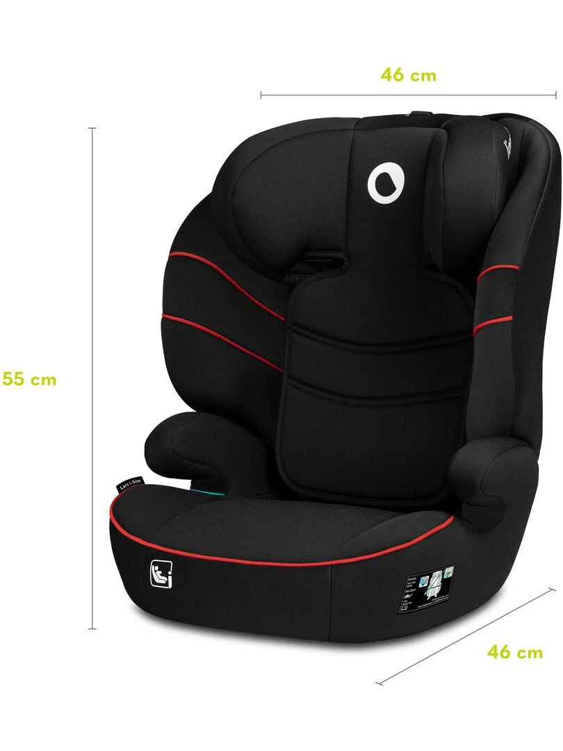 LIONELO Lars i Size   Siège auto bébé évolutif   Groupe 2 3   Noir/Rouge   Noir Rouge