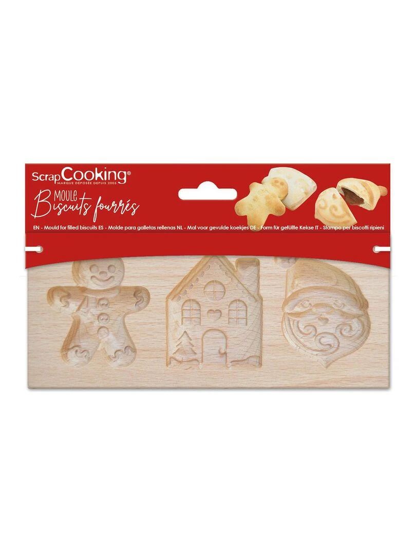 Kit 3 moules à biscuits de Noël fourrés   Beige