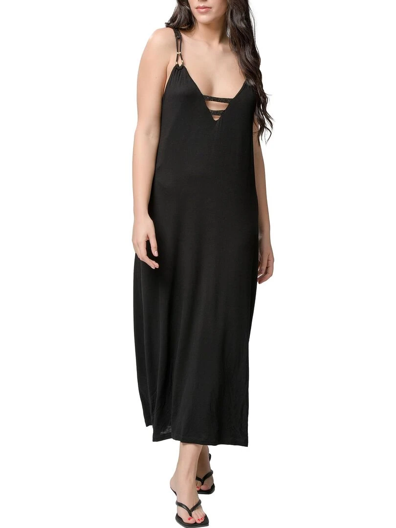 Robe longue estivale Star noir Noir
