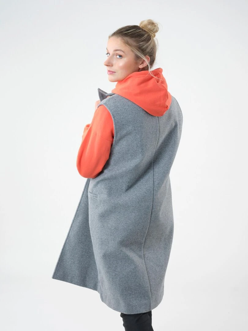 Manteau long sans manches 'Deeluxe'   Gris foncé