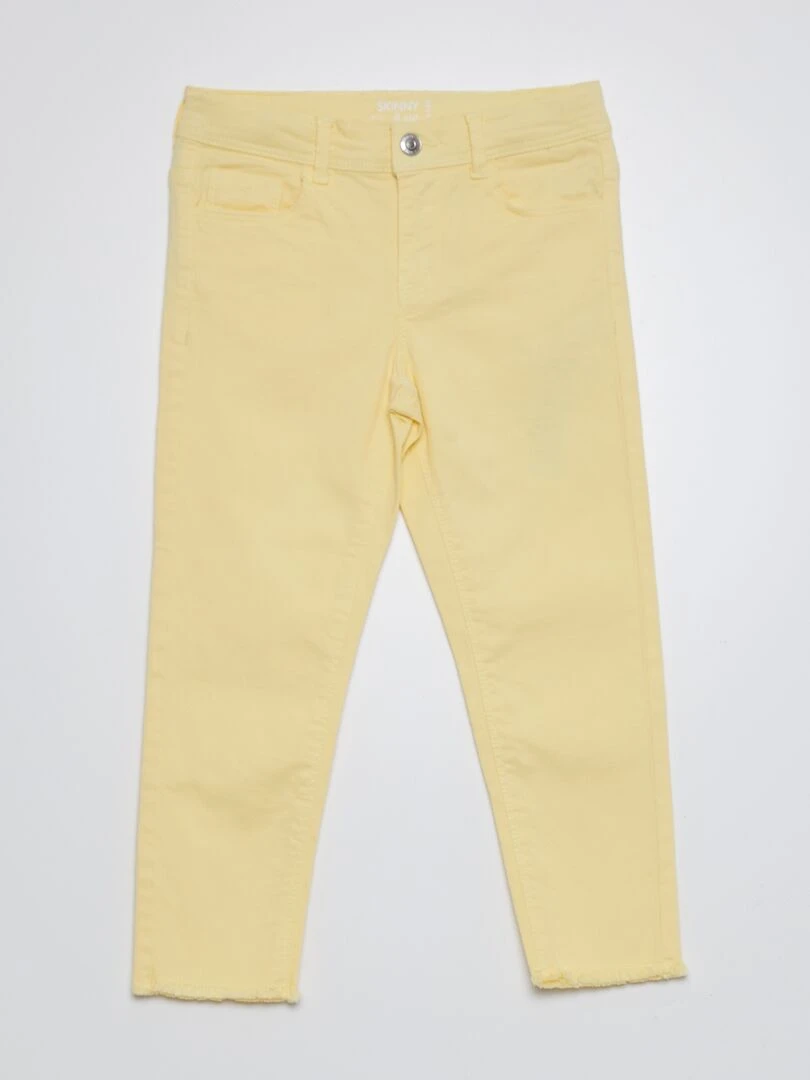 Pantacourt skinny à taille haute Jaune