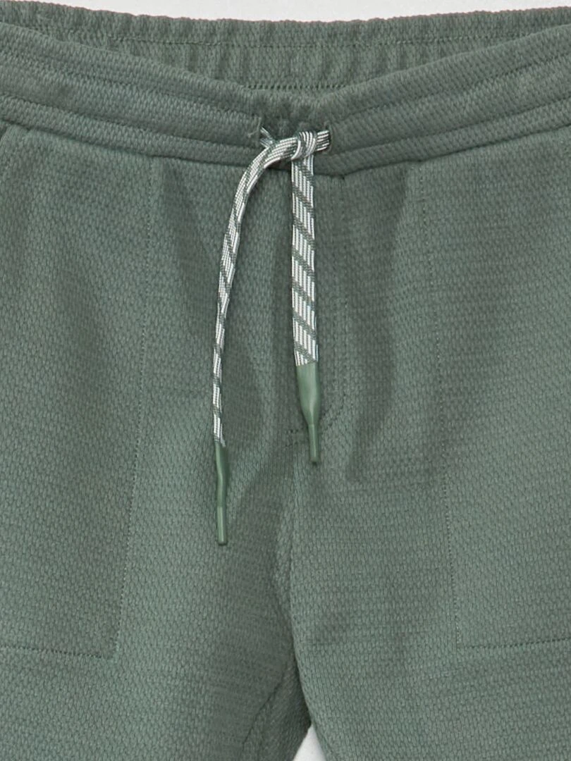 Pantalon de jogging en piqué de coton Coupe + confortabe Vert
