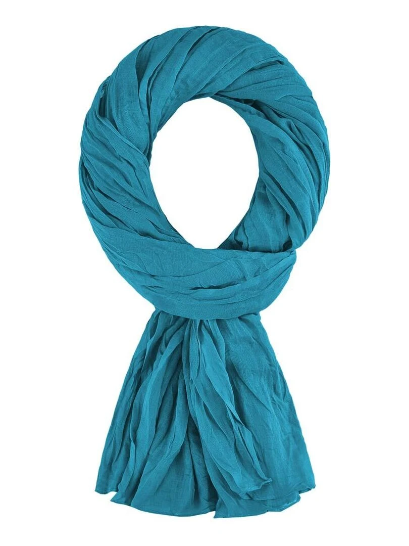 Chèche coton Uni   Bleu canard