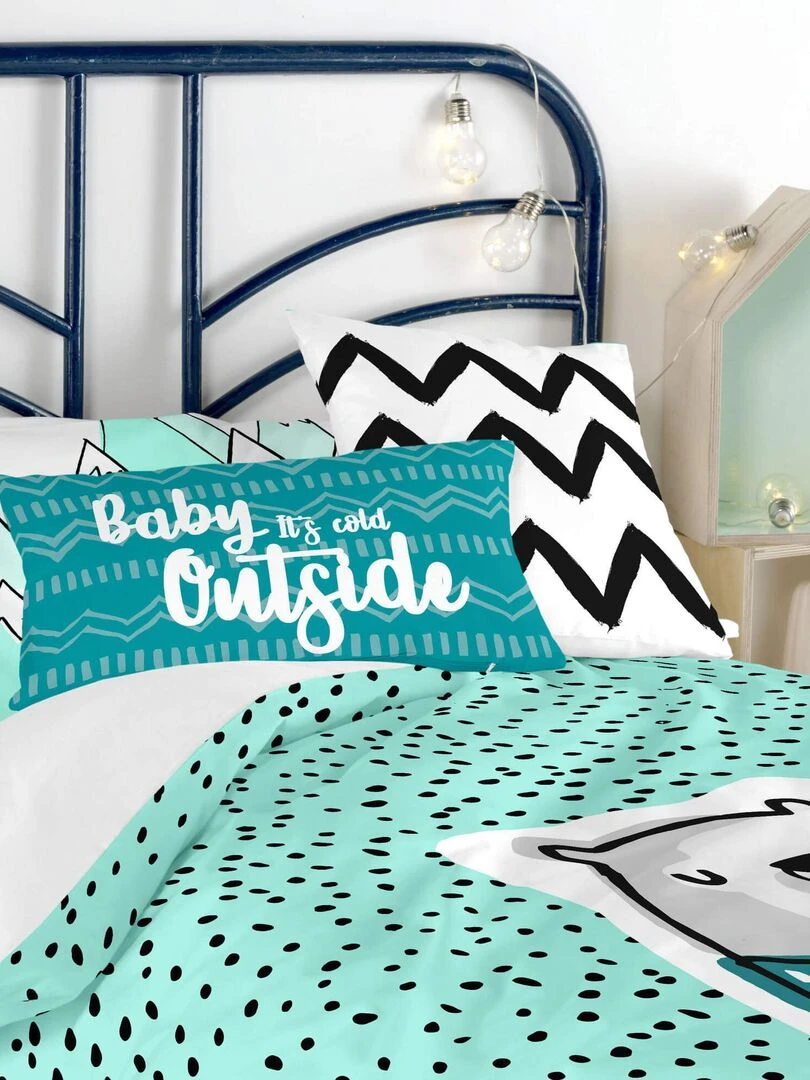 Housse de coussin Daddy bear "Happyfriday" Blanc
