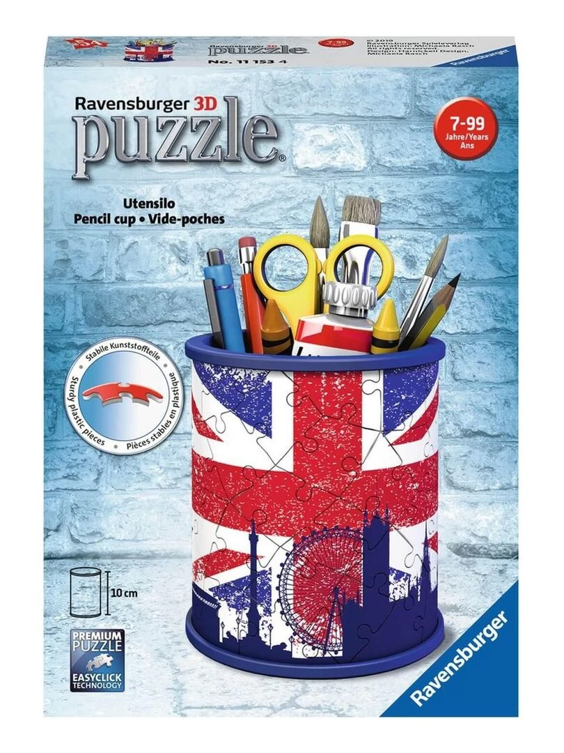 Puzzle 3D 54 pièces : Pot à crayons Union Jack N/A
