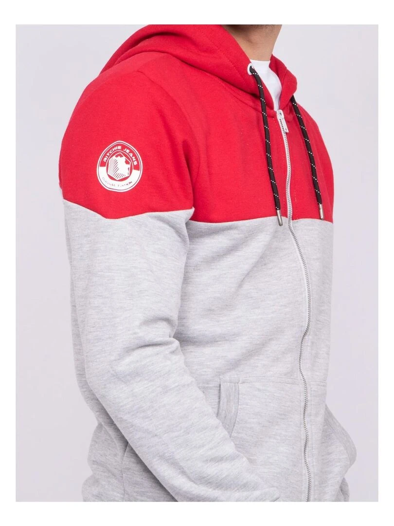 Sweat zippé capuche WICK   Rouge