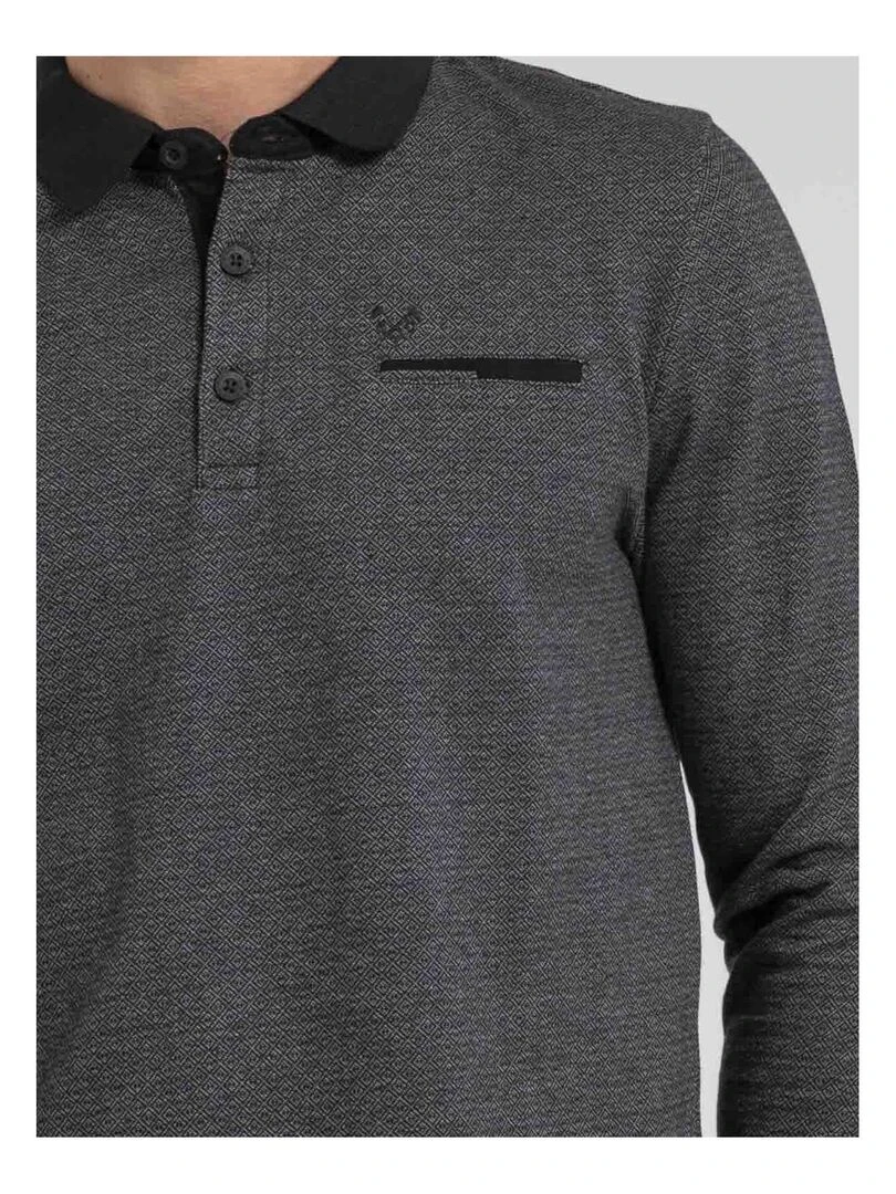 Polo manches longues pur coton PAGNY   Noir