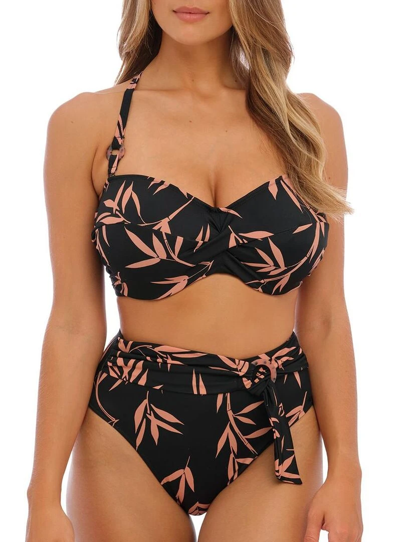 Bas de maillot de bain taille haute Luna bay   Noir