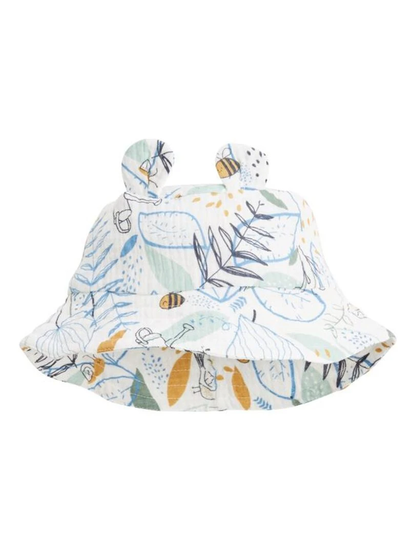 Combishort bébé + chapeau en gaze de coton Garden Party   Vert