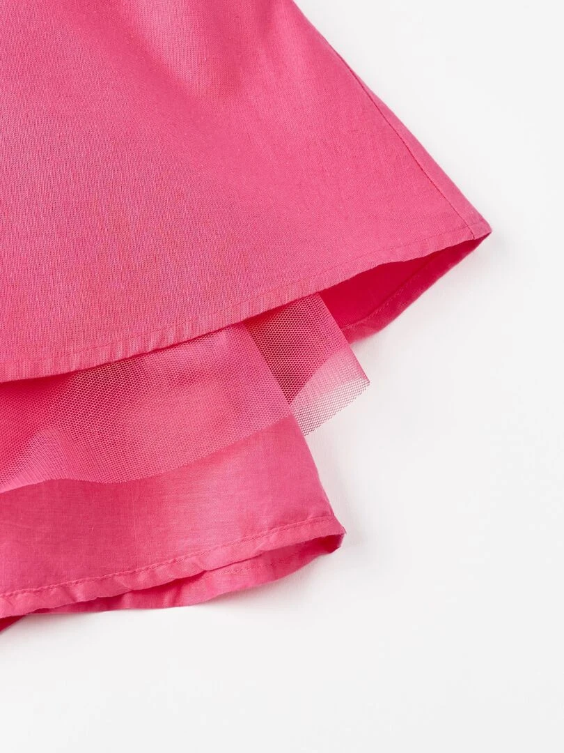 Robe avec superpositions pour fille 'Special Days' manches courtes CÉRÉMONIE   Rose